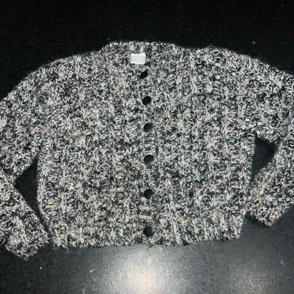 UEC Vintage D.D. Sloane 80's Speckled Button Up Cropped Cardigan Wool Blend SZ M